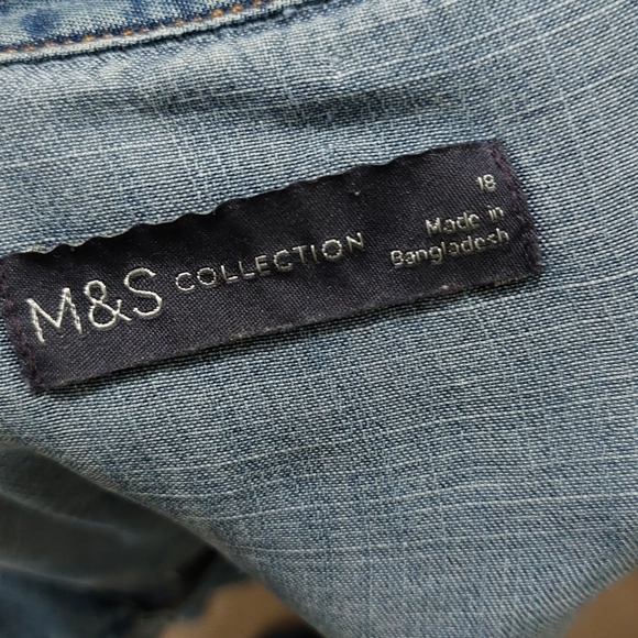 Women's Blue Cotton Lightweight Button Down Shirt Size 18 - Picture 6 of 6